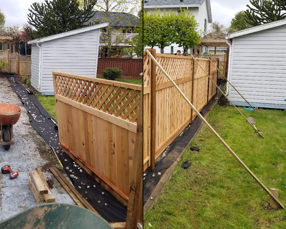 Fence installation and property work proof in Nanaimo.